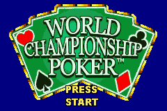 World Championship Poker title screen for GameBoy Advance